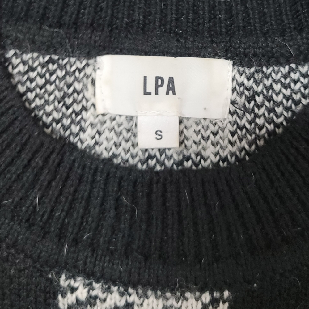 LPA X Revolve Floyd Black and White Checkered Knit Crop Top - Picture 4 of 6